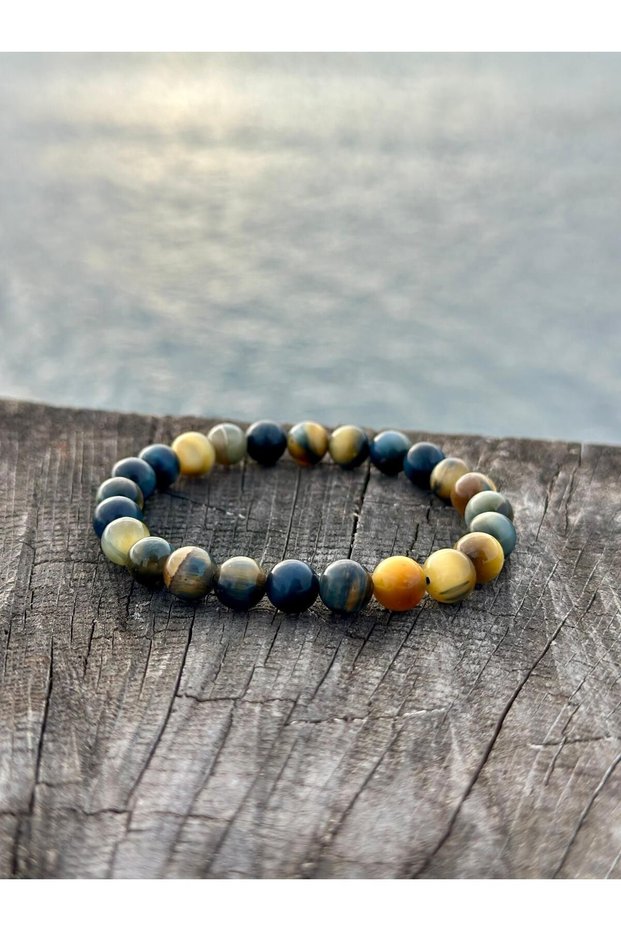 8 mm Yellow Tiger Eye Stone Men's Women's Natural Stone Bracelet a Quality