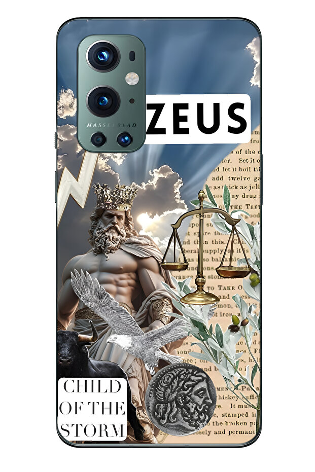 One Plus 9 Pro Compatible Zeus Patterned Transparent Phone Case - 1