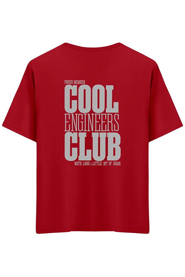 Cool Engineers Club Printed Crew Neck Oversized T-Shirt