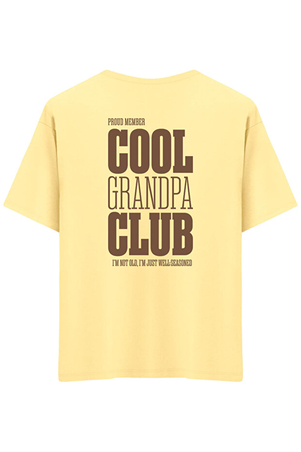 Cool Grandpa Club Printed Crew Neck Oversized T-Shirt