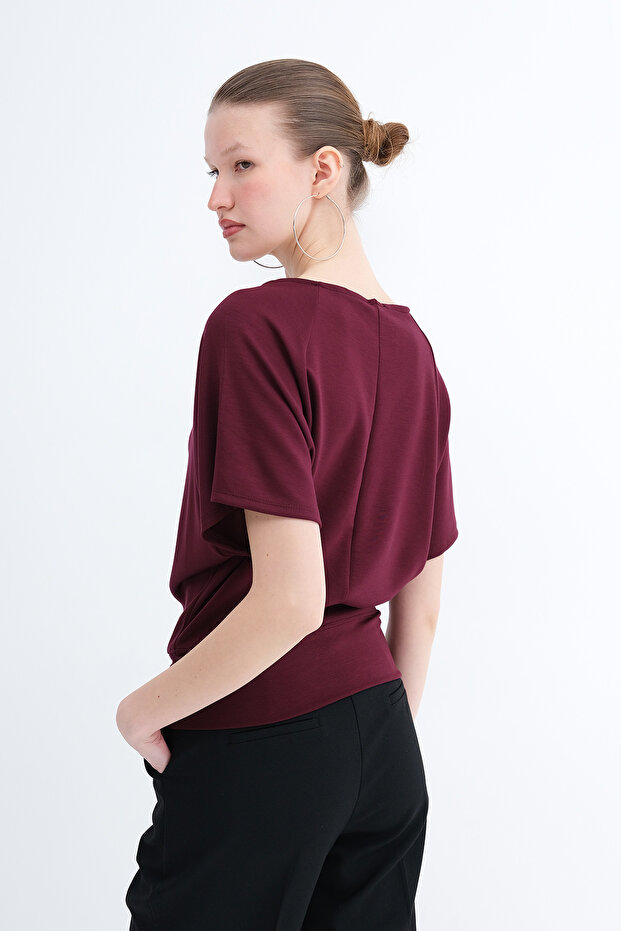 Kayık Yaka Basic T-shirt P4533 - 6