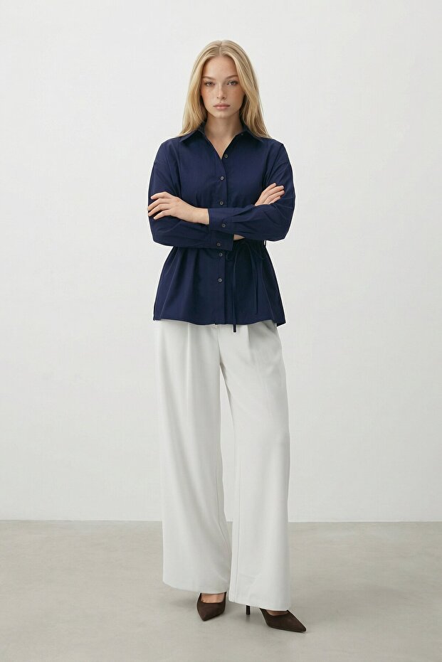 Belden Bağlamalı Gömlek - 2