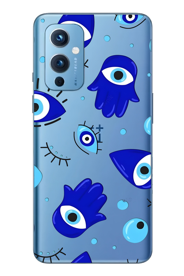 حافظة هاتف هامسا هاند منقوش شفافة متوافقة مع ون بلس 9 - 1