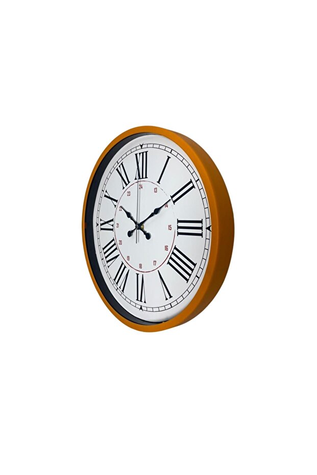 ساعة حائط قياسية باللون البرتقالي مقاس 36 سم - 2