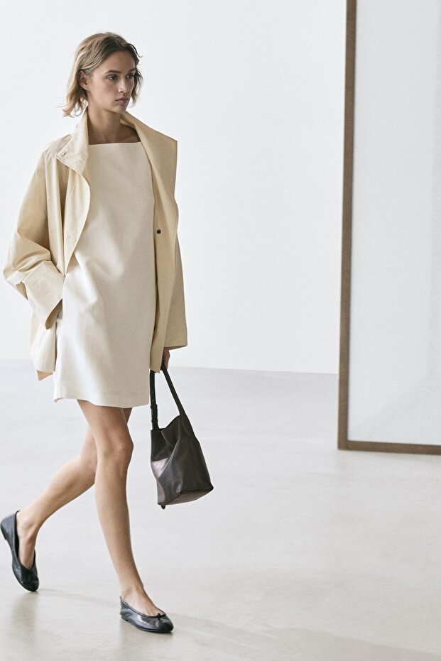 Dökümlü mini elbise - 5