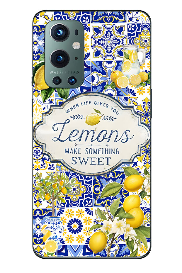 One Plus 9 Pro Compatible Lemon Patterned Transparent Phone Case - 1
