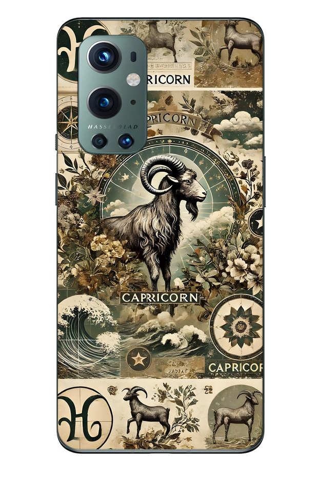 حافظة هاتف شفافة متوافقة مع One Plus 9 Pro من نوع Capricorn منقوش - 1