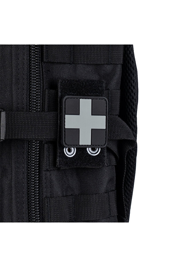 Patch 3D PVC Cross grey - Negru - 2