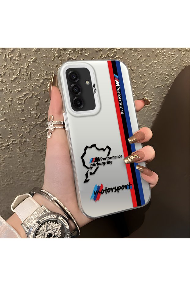 Samsung Galaxy A17 Compatible Silicone Edge Hard Back Anti-Fall Phone Case Bmw Patterned