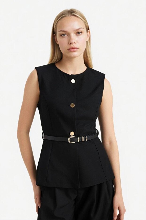 Fitted Düğmeli Yelek (26 SP) - 5