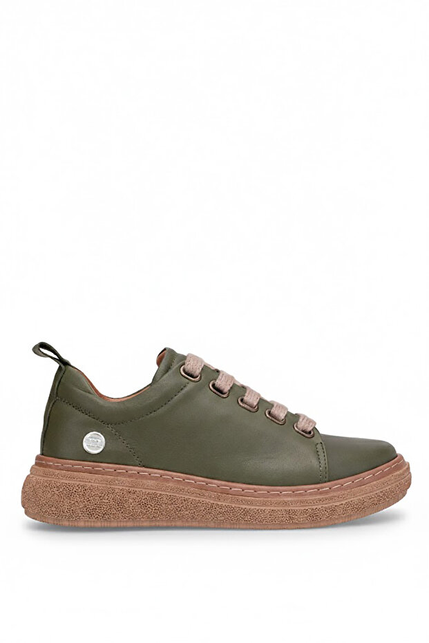 D26Ya-7750 Women's Genuine Leather Casual Shoes Khaki