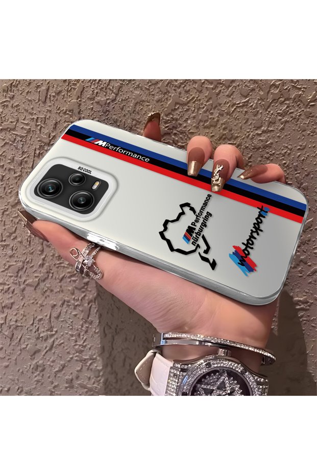 Silicone Edge Hard Back Anti Fall Phone Case Compatible with Redmi Note 12 Pro 5g Bmw Patterned