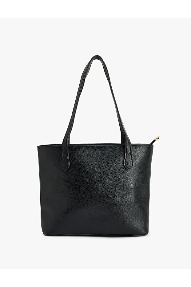Strappy Zipper Faux Leather Tote Bag