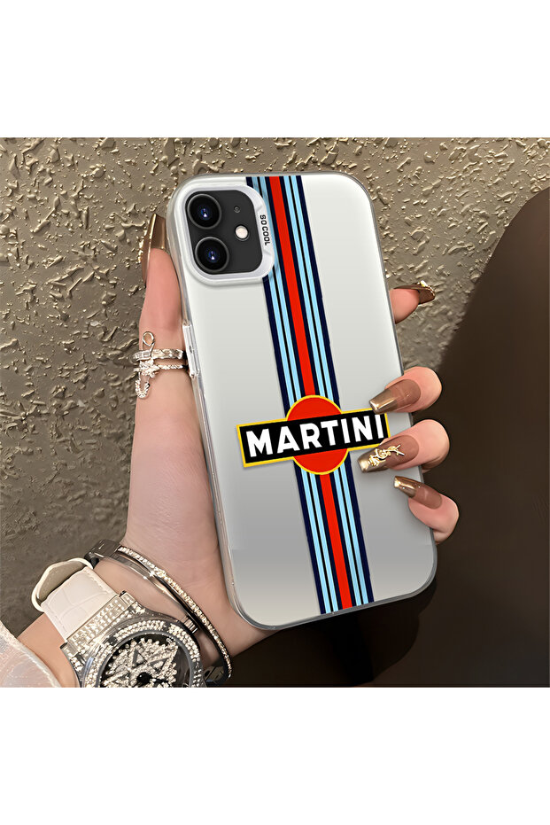 iPhone 12 Mini Compatible Silicone Phone Case with Hard Back Anti-Fall Edge Bmw Patterned