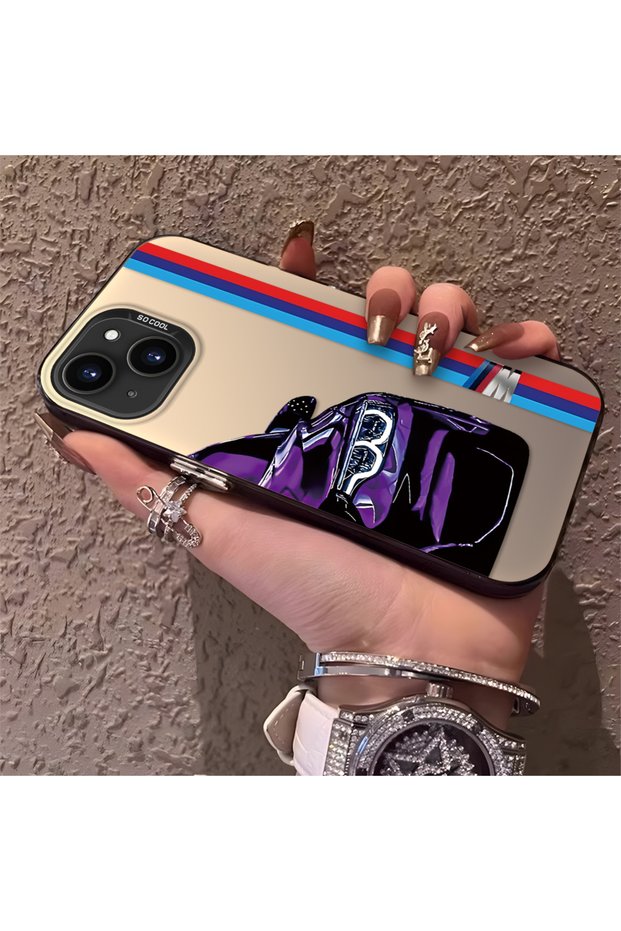 Bmw Patterned Silicone Edge Hard Back Anti Fall Phone Case Compatible with iPhone 13 Mini