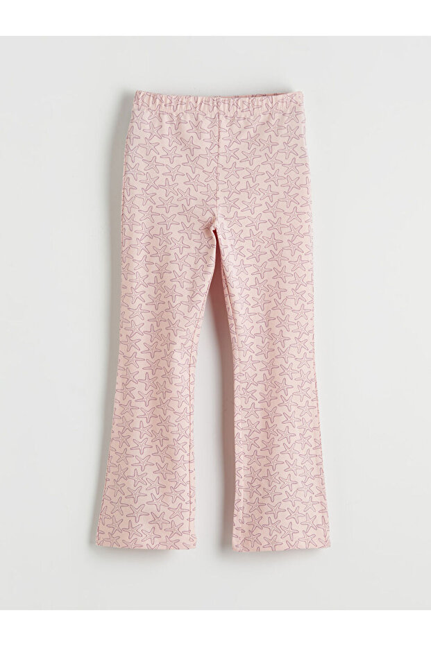 Lila Patterned Girl's Flared Leggings