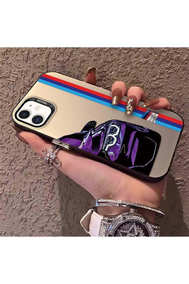 Bmw Patterned Silicone Edge Hard Back Anti Fall Phone Case Compatible with iPhone 12 Mini