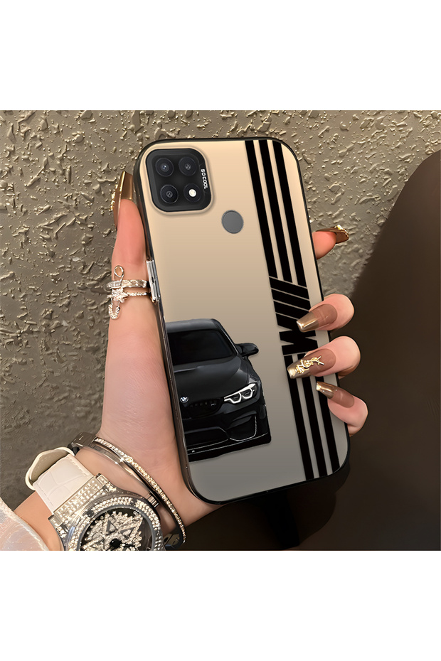 Oppo A15S Compatible Phone Case Bmw Patterned Silicone Edge Hard Back Anti Fall