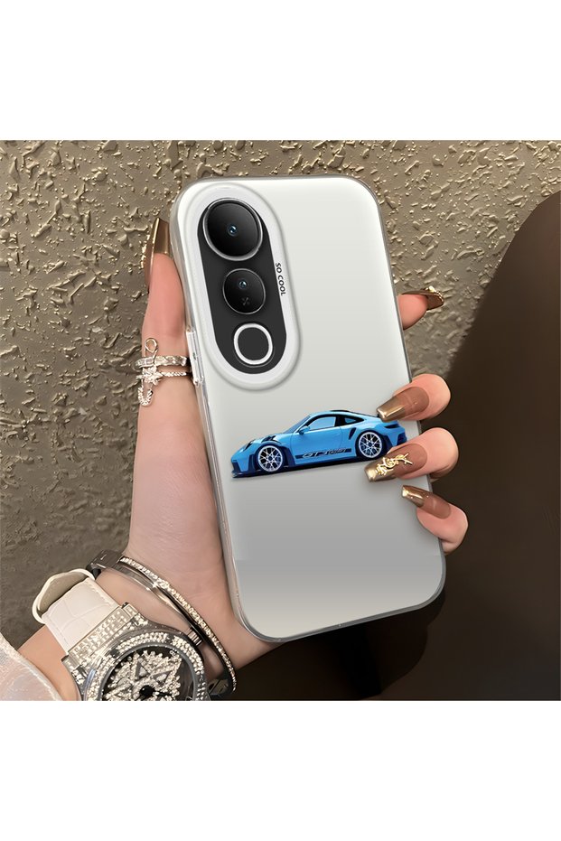 Vivo V50 Lite Compatible Silicone Edge Hard Back Anti-Fall Bmw Patterned Phone Case