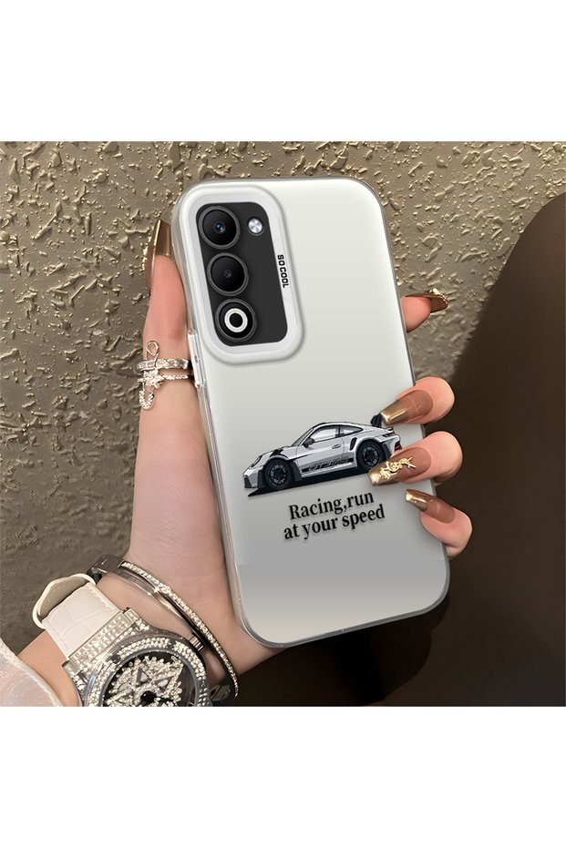 Oppo A5 4g Compatible Silicone Edge Hard Back Anti-Fall Phone Case Mercedes Patterned