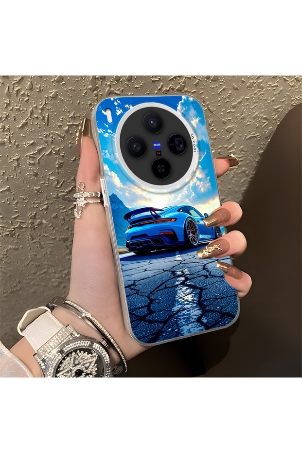 Vivo X300 Compatible Sports Car Silicone Edge Hard Back Anti-Fall Phone Case