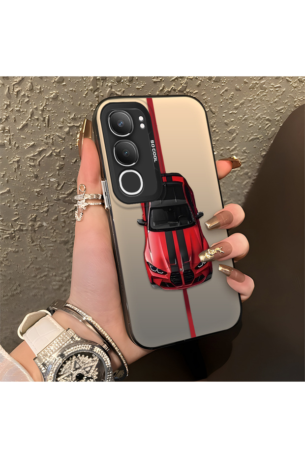 Vivo Y19S Compatible Case Cover Bmw Patterned Silicone Edge Hard Back Anti-Fall