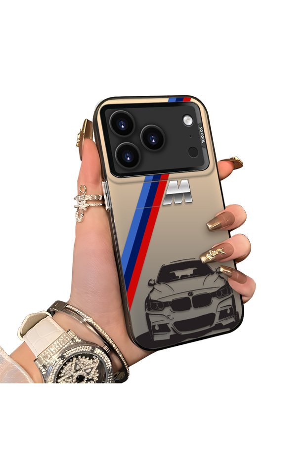 For iPhone 18 Pro Compatible Silicone Edge Hard Back Case Bmw Patterned Couple Phone Case