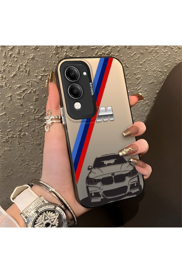 Vivo Y29S Compatible Silicone Edge Hard Back Anti-Fall Bmw Patterned Phone Case