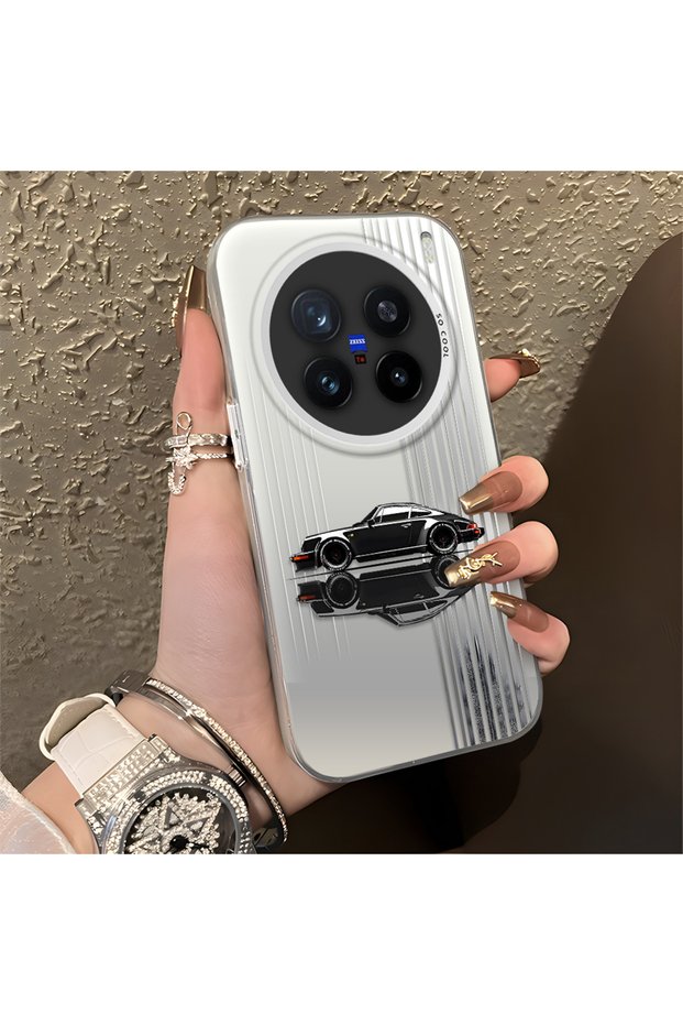 Vivo X200 Pro Compatible Silicone Edge Hard Back Anti-Fall Phone Case Classic Car