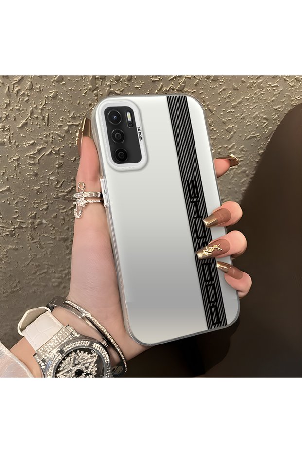 Oppo A54 4g Compatible Silicone Edge Hard Back Anti-Fall Phone Case Porsche Patterned