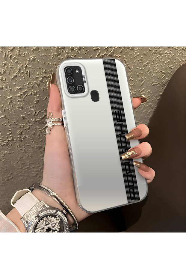 Samsung Galaxy A21S Compatible Silicone Edge Hard Back Anti-Fall Phone Case Porsche Patterned