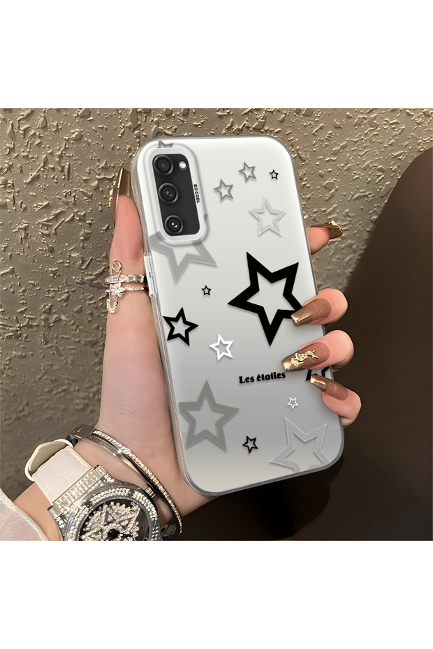 Samsung Galaxy S20 Fe Compatible Silicone Edge Hard Back Anti-Fall Phone Case Stars Patterned