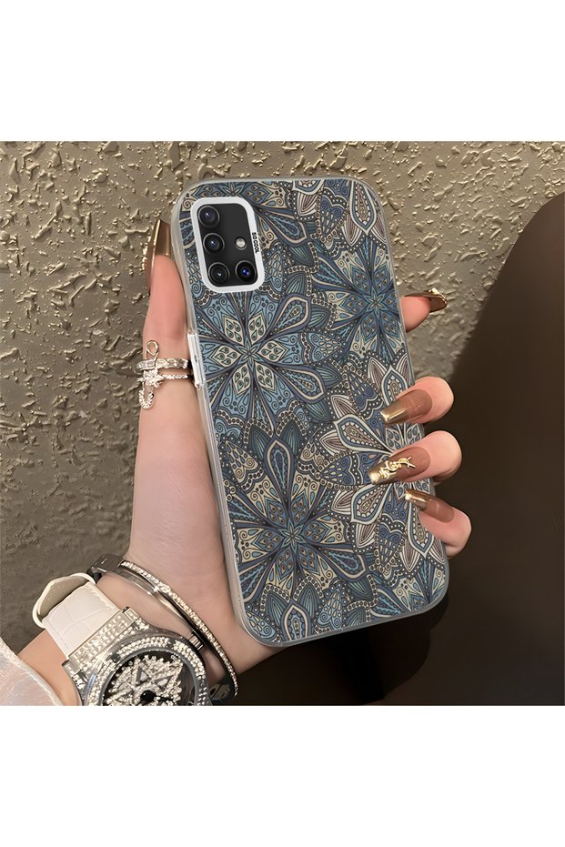 Samsung Galaxy A51 Compatible Silicone Edge Hard Back Anti-Fall Phone Case Carved Patterned