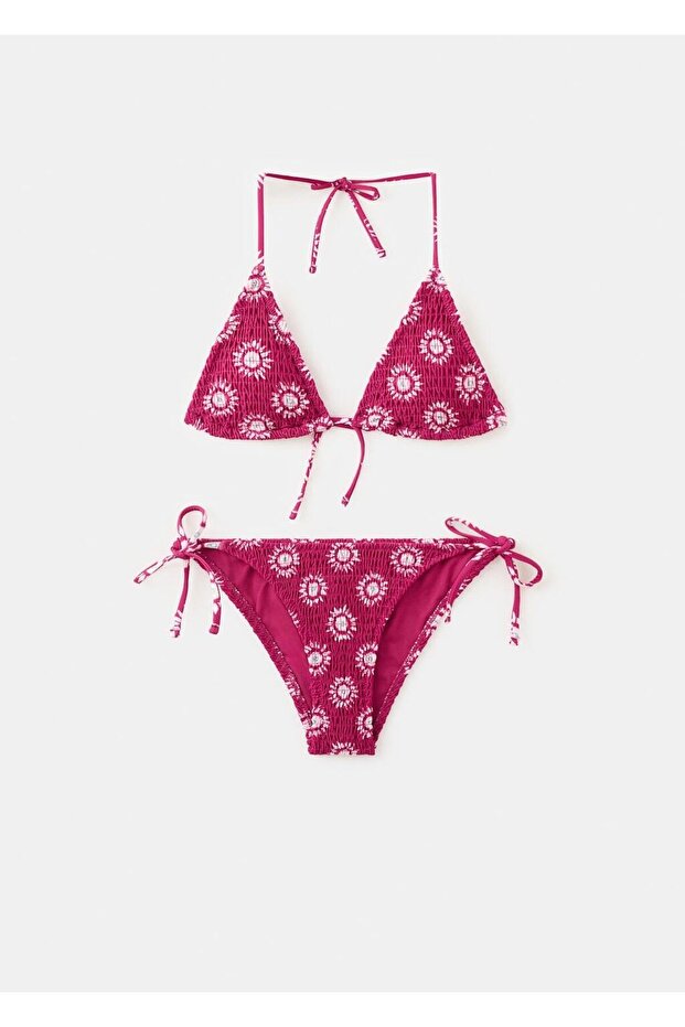 Ruffled bikini with mid coverage bottom - 3