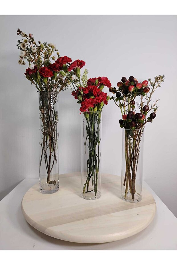 CLEAR GLASS CYLINDER VASES