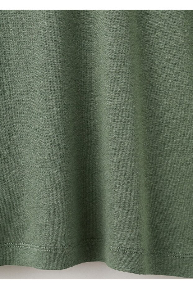 Slim fit keten tişört - 8