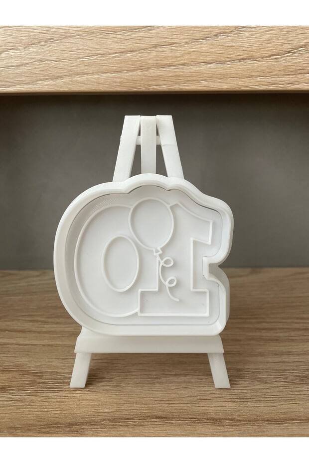 10Th Birthday Cookie Mold and Stamp - Number 10 with Balloons