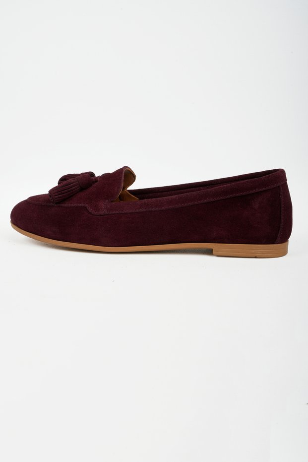 Women's Genuine Leather Tasseled Casual Stylish and Comfortable Ballet Flats