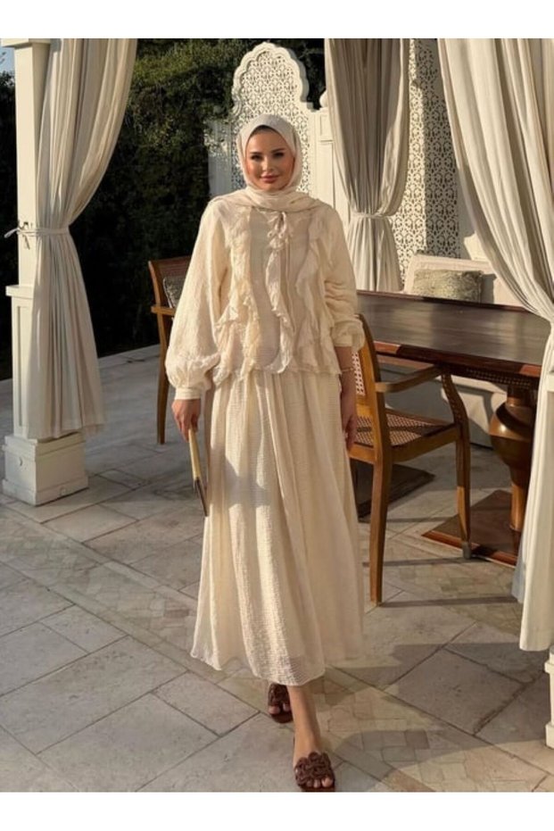 Women’s Ruffled Skirt Two-Piece Set - Modest Wear Outfit