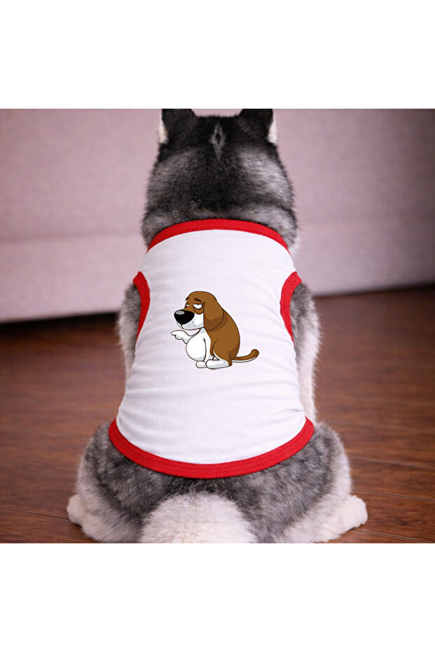 White Lazy Dog Tshirt Dog Outfit (100% Cotton Combed Cotton) Small and Large Breeds