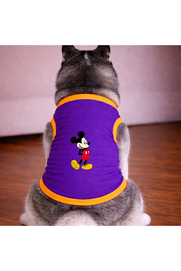 Purple Mickey Dog Tshirt Dog Outfit (100% Cotton Combed Cotton) Small and Large Breeds