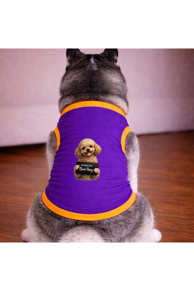 Purple Wanted Poddle Dog Tshirt Dog Outfit (100% Cotton Combed Cotton) Small and Large Breeds