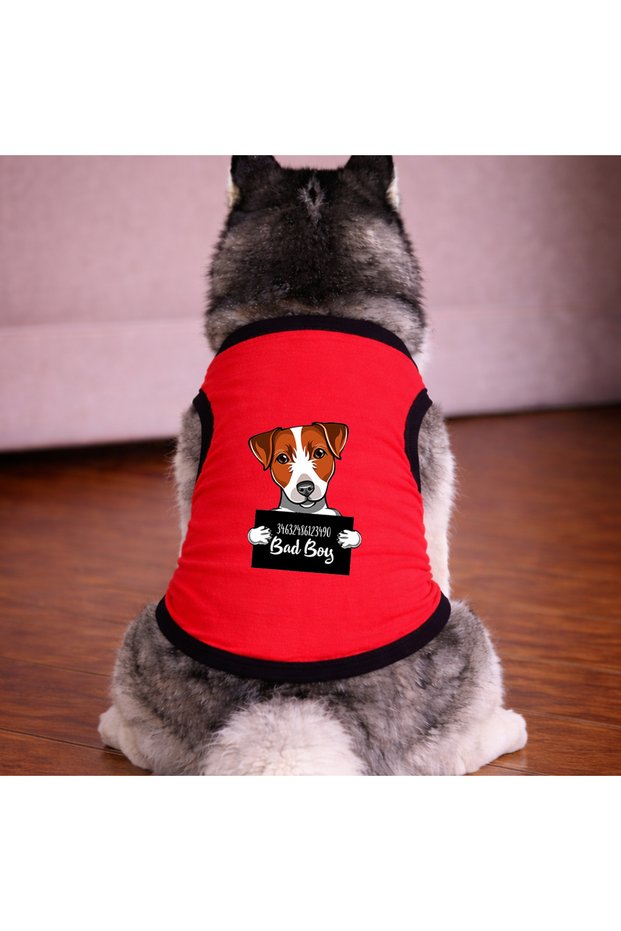 Red Wanted Jack Russell Dog Tshirt Dog Apparel (100% Cotton Combed Cotton) Small and Large Breeds