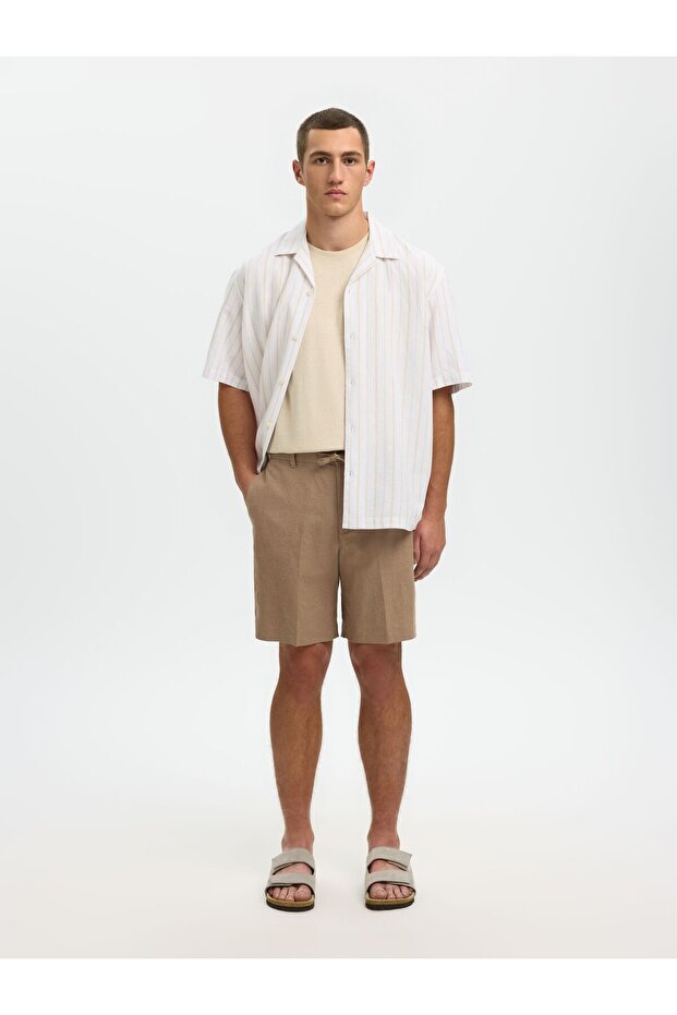 Shorts aus Leinengemisch Regular Fit - 4