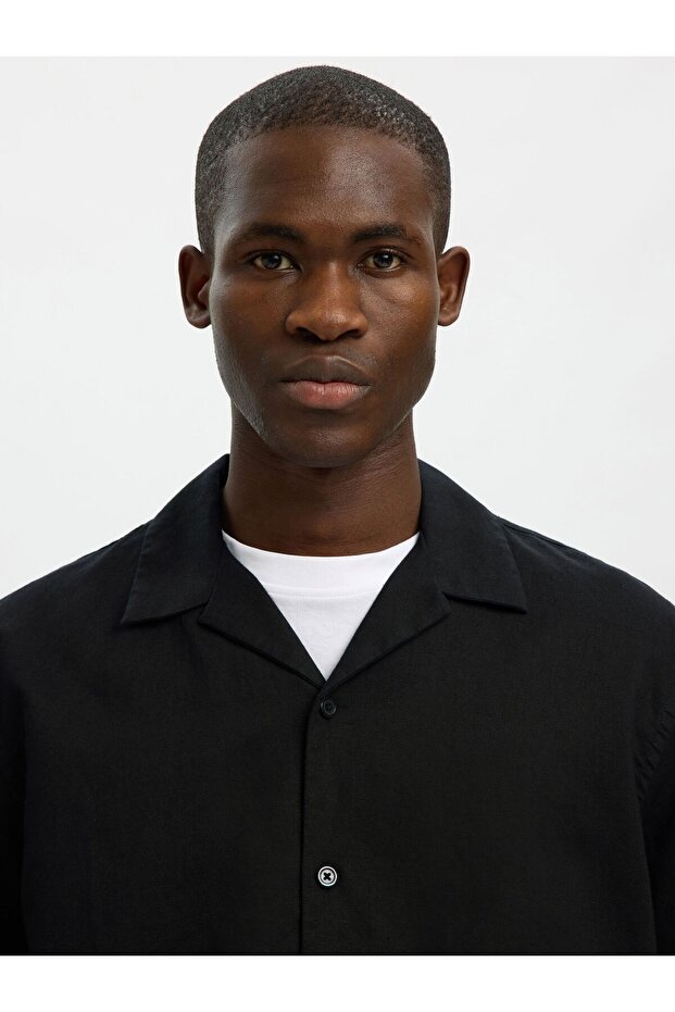 Kurzarmhemd Leinenmix - 5