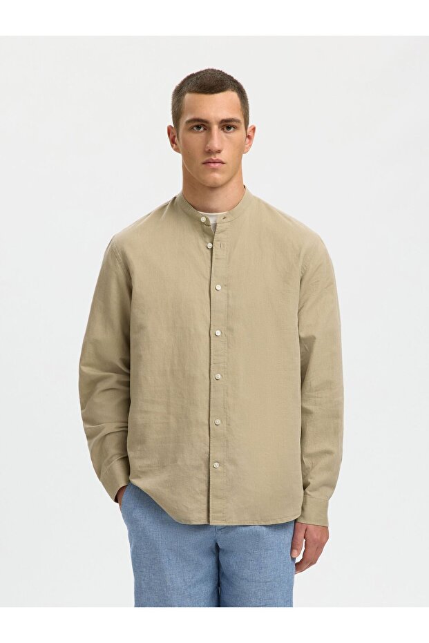 Langarmhemd Leinenmix - 1