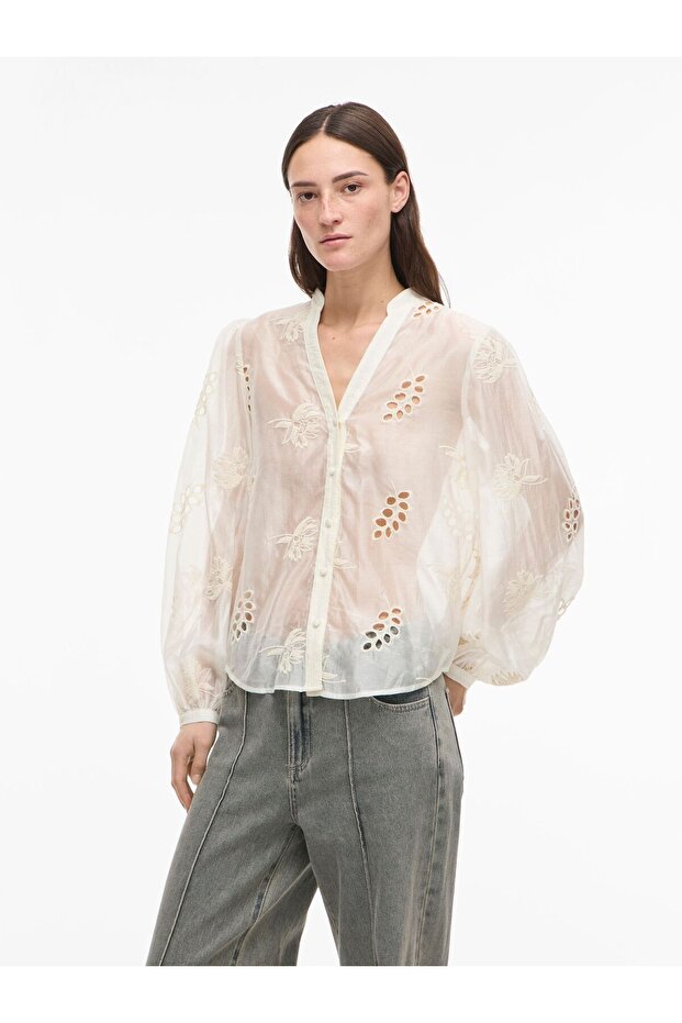 Langarmhemd Split Neck - 1