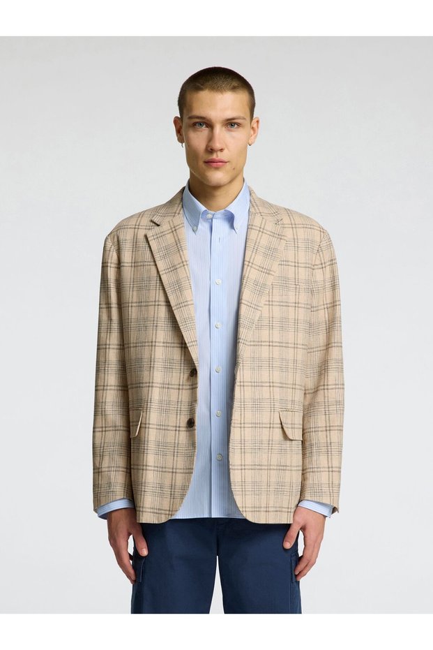 Einreihiger Blazer Leinenmix
