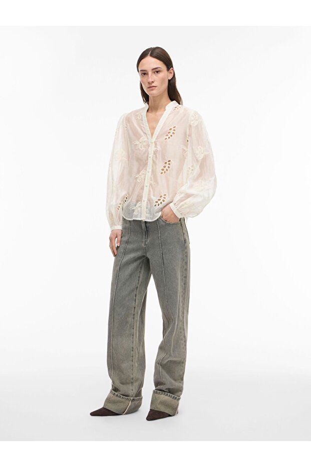 Langarmhemd Split Neck - 5