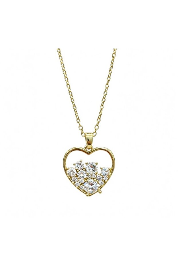 Stainless Steel Zircon Stone Heart Pendant